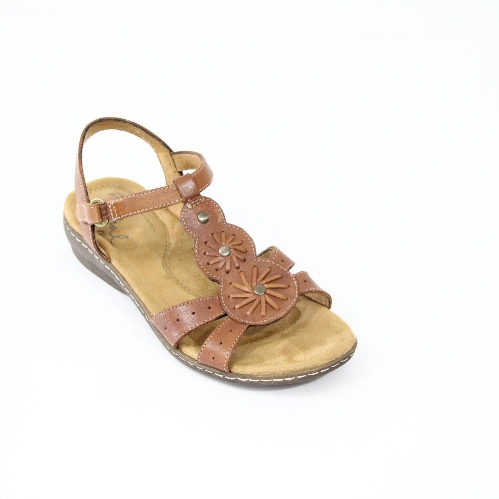 Natural Soul Sandals Women Brown Leather Shoe comfort